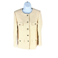 Anine Bing NEW Janet Tweed Houndstooth Pink Ivory Blazer Jacket Size XS