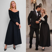 Tuckernuck | NEW Black Clea Off-the-shoulder Stretch-knit Maxi Dress Size XS