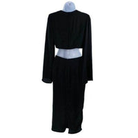 Petal & Pup NEW Sienna Satin Formal Black Midi Dress Matching Set Size L