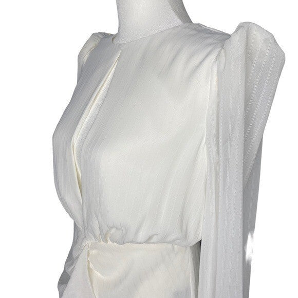 NBD NEW Arijana Cut Out Formal Party Long Sleeve Mini Dress in White Size S