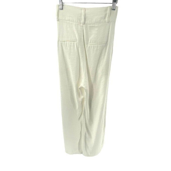 The Femm | Fiona Wide Leg High Rise Pleated Pant in White Size XS