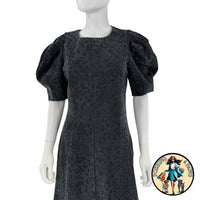 En Saison NEW Charcoal Gray Harlow Denim Animal Print Midi Dress Size XS