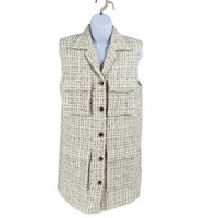 Anine Bing NEW Aiden Ivory Tweed Sleeveless Retro Classic Mini Dress Size XS