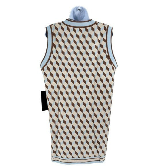 Tuckernuck NEW Tan Ocean Spray Knit Geo Marie Sleeveless Mini Dress Size XXL