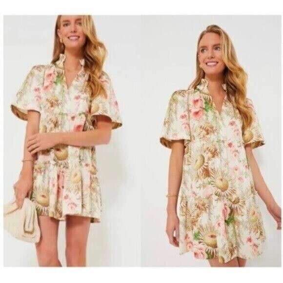 Tuckernuck | NEW Sun Faded Floral Crawford V-neckline Mini Dress Size L
