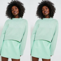 Tuckernuck NEW Mint Chip Aiden Chunky Knit Long Sleeve Crewneck Sweater Size S