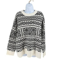 Tuckernuck NEW Charcoal and Cream Fair Isle Sandwick Pullover Sweater Size S