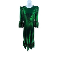 Pomander Place | NEW Emerald Crinkle Lurex Lillith Maxi Dress Size XXXL