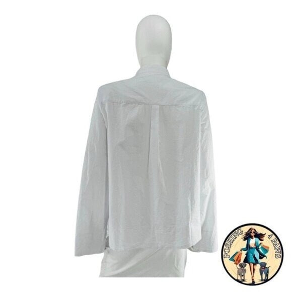 Pomander Place NEW White Norella V Neck Flared Bell Sleeve Blouse Size XS