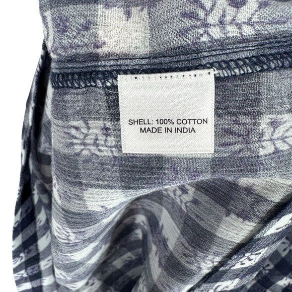 Tuckernuck NEW Tnuck Beach Embroidered Blue Check Gingham Toulon Coverup Size L