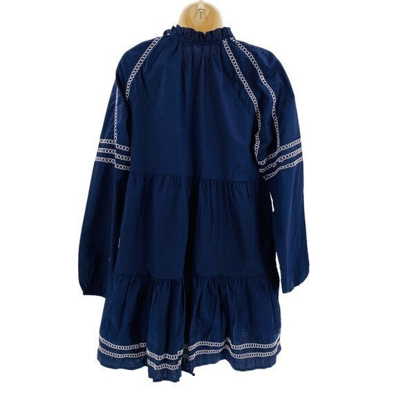 BB Dakota | NEW Fun with Tiers Navy Bohemian Shirt Dress Size S