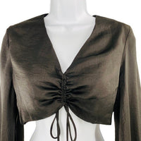 Petal & Pup NEW Sienna Satin Formal Black Midi Dress Matching Set Size XS