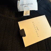 Pomander Place NEW Black Adi Long Belle Sleeve Ribbed Knit Mini Dress Size XS