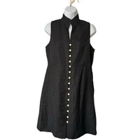 Tuckernuck NEW Black Leighton Linen Sleeveless Button Down Mini Dress Size XS