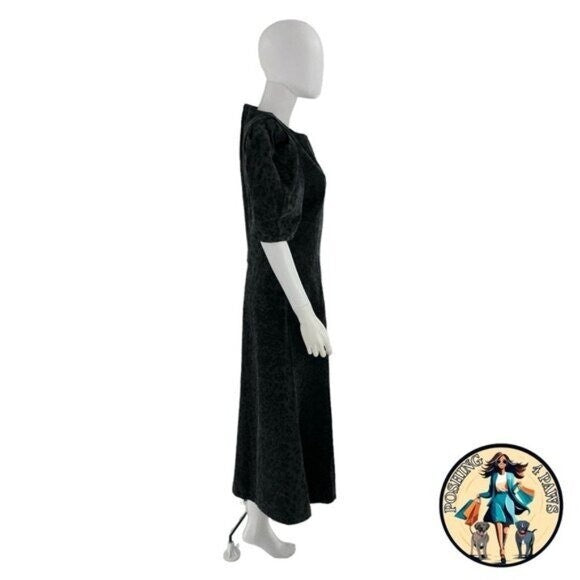 En Saison NEW Charcoal Gray Harlow Denim Animal Print Midi Dress Size XS