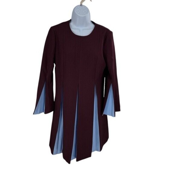 Tuckernuck NEW Merlot Griffiths Bell Long Sleeve Colorblock Mini Dress Size XS