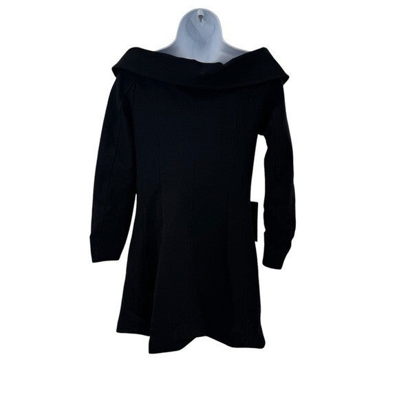Pomander Place NEW Black Ponte Remington Off the Shoulder Blazer Dress Size 4