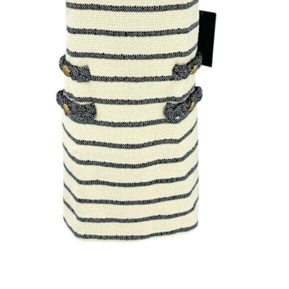 Tuckernuck NEW Navy Stripe Tweed Sleeveless Crew Neck Jackie Mini Dress Size M