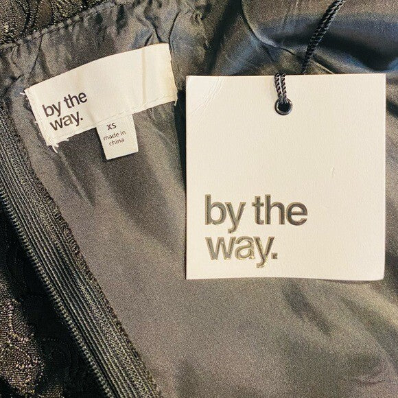 by the way. | NEW Mini Jacquard Satin Formal Slit Midi Dress in Black Size XS