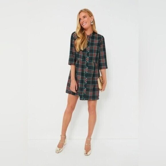 Tuckernuck | NEW Festive Plaid Tartan Royal Shirt Mini Dress Size XXS