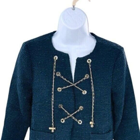 Tuckernuck | NEW Navy Tie Tweed Kelly Notched Neckline Mini Dress Size L