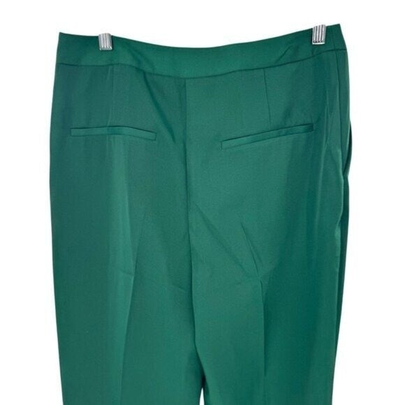 Tuckernuck NEW Green Pleated Duncan High Rise Straight Leg Trouser Pant Size 8