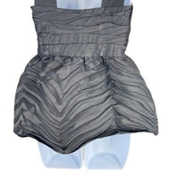 Kate Spade NEW Black Bold Zebra Jacquard Square Neck Peplum Blouse Top Size 8