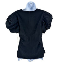 Hyacinth House NEW Black Aubrey Puff Sleeve V Neck Blouse Top Size S