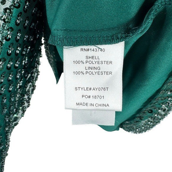 Tuckernuck NEW Hyacinth House Green Sequin Mesh Gemma Blouse Top Size XS