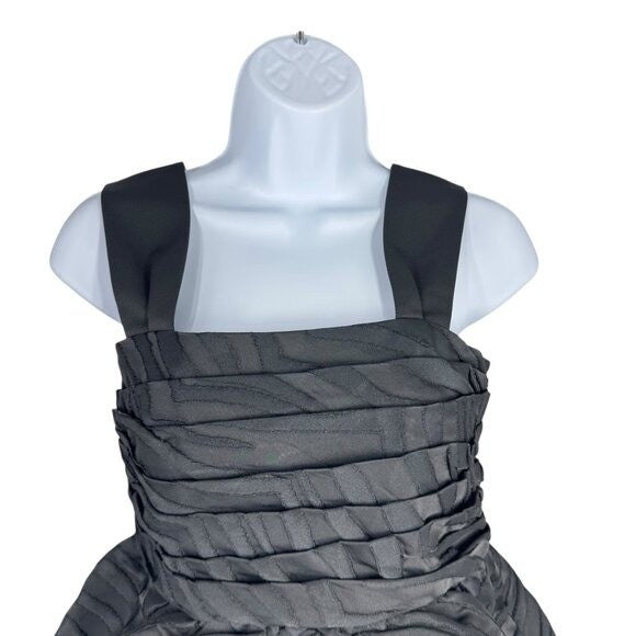 Kate Spade NEW Black Bold Zebra Jacquard Square Neck Peplum Blouse Top Size 0