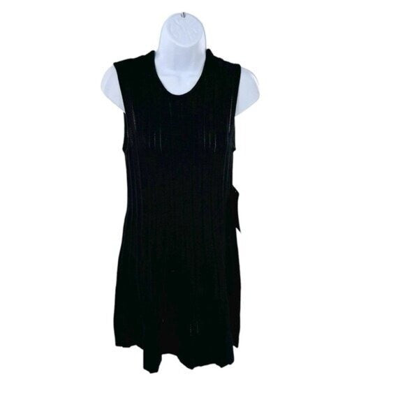 Pomander Place NEW Black Knit Adi Sleeveless A Line Classic Mini Dress Size L