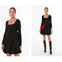 HYACINTH HOUSE NEW Black Bubble Skirt Cecilia Long Sleeve Mini Dress Size XS