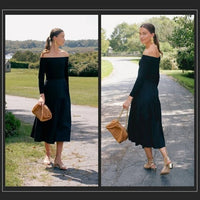 Tuckernuck | NEW Marissa Off The Shoulder Midi Dress in Black Size XS