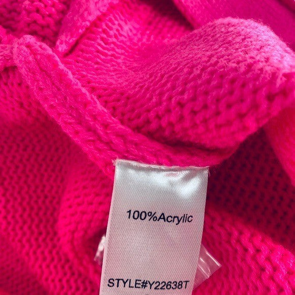 Pomander Place |  Slone Hot Pink Barbiecore Oversized Cardigan Sweater Size XS