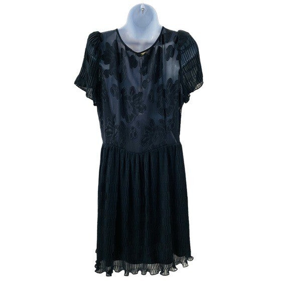 LoveShackFancy Patrona Pleated Lace Little Black Mini Party Dress Size 12