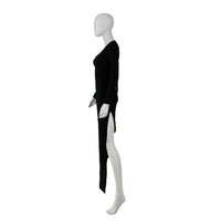 Staud NEW Black Ink Long Sleeve Bodycon Jersey Knit Stretch Maxi Dress Size XS