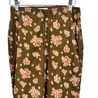 Tuckernuck NEW Brown Hazel Bouquet Corduroy Ashford Straight Leg Pant Size S