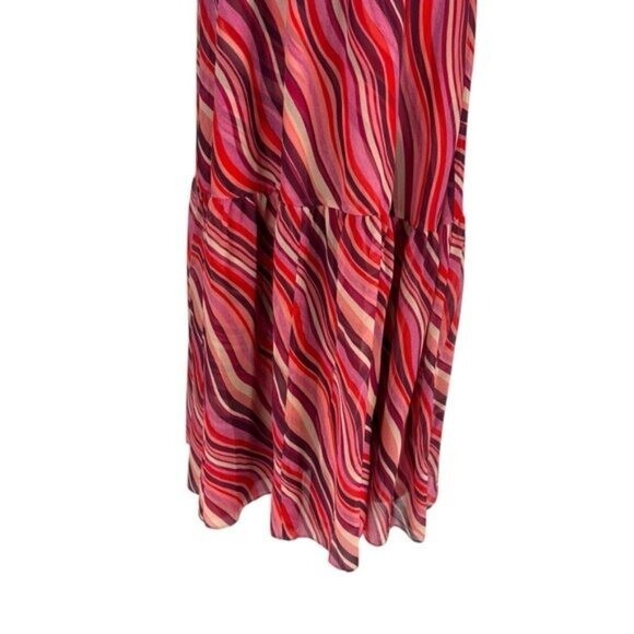 Tuckernuck NEW Pink Sunset Stripe Cadiz One Shoulder Formal Maxi Dress XXXL