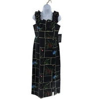 Tuckernuck NEW Black Fresher Buds Suze Floral Patchwork Denim Maxi Dress Size 0