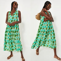 Tuckernuck NEW Seafoam Medallion Green Sleeveless Salty Paloma Caftan Size S