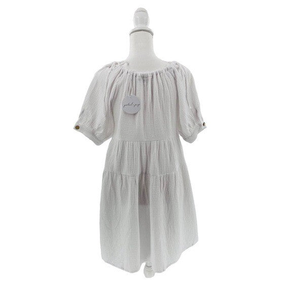 Petal & Pup NEW Hawkins Gauzy Off the Shoulder Mini Dress in White Size 2