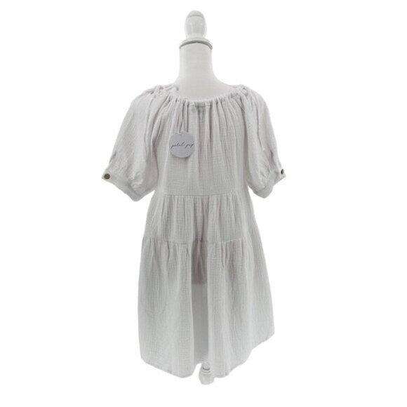 Petal & Pup NEW Hawkins Gauzy Off the Shoulder Mini Dress in White Size 4