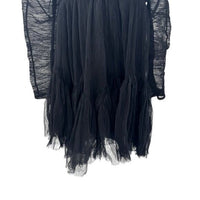 Moon River NEW Black Tulle Long Sleeve Sweetheart Party Mini Dress Size M