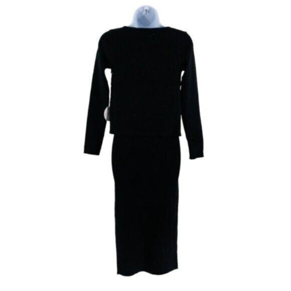 Petal and Pup NEW Luna 3 Piece Knitted Set Black Sweater Midi Dress Size L