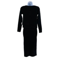 Petal and Pup NEW Luna 3 Piece Knitted Set Black Sweater Midi Dress Size L