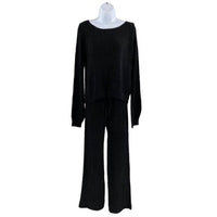SNDYS NEW Majid Loungewear Black Two Piece Matching Set Sweater Trousers Size M