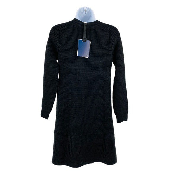 Pomander Place NEW Black Ainsley Long Sleeve Ribbed Knit Sweater Dress Size XS