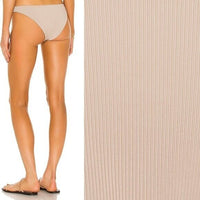 BEACH RIOT X REVOLVE NEW Island Ribbed Low Rise Bikini Bottom in Tan Size L