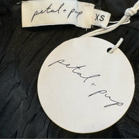 Petal and Pup NEW Delilah Pleated Peplum V Neck Blouse Top in Black Size XS