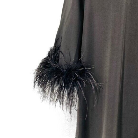 Tuckernuck NEW Black Feather Jamie Formal 3/4 Sleeve Maxi Dress Size XS